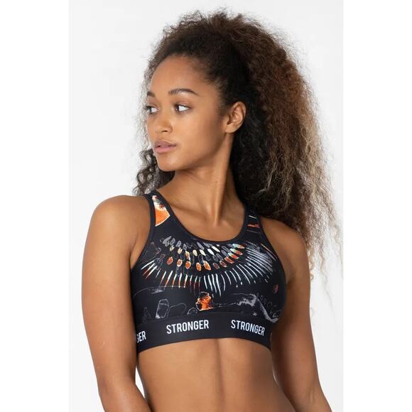 STRONGER Voodoo SET Medium Support Sports Bra & Mid Waist Leggings Sz Medium - Picture 2 of 14
